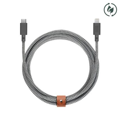 Native Union Cable USB-C to Lightning | Belt Leather Strap | 3M - Zebra