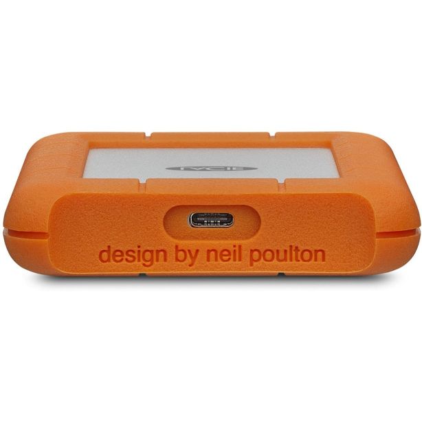 LaCie Hard Drive 1TB USB-C | Rugged - Orange / Silver