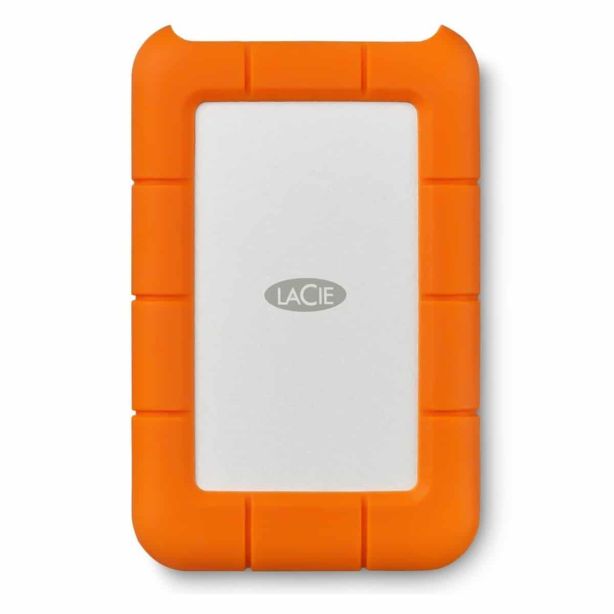 LaCie Hard Drive 1TB USB-C | Rugged - Orange / Silver main product photo