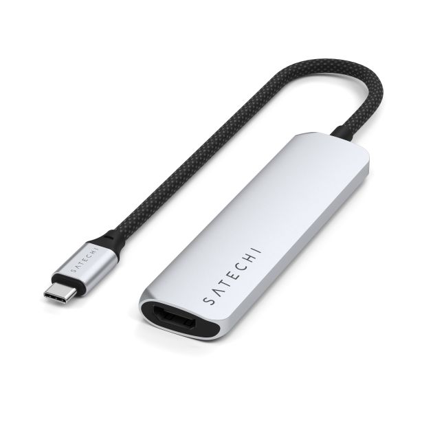 Satechi Adapter | 4-in-1 USB-C Slim Multiport Adapter 4K | - Silver main product photo