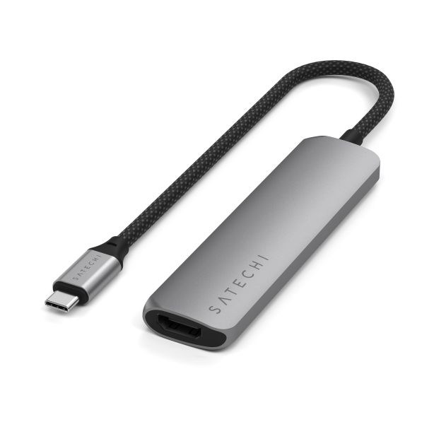Satechi Adapter | 4-in-1 USB-C Slim Multiport Adapter 4K | - Space Grey main product photo