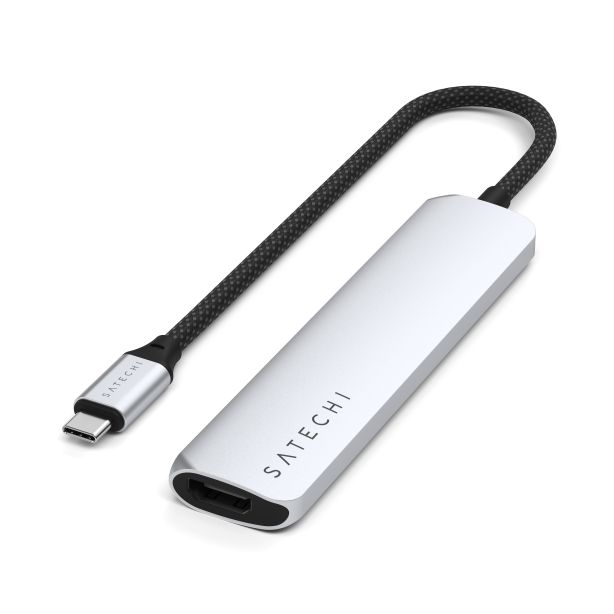 Satechi Adapter | 6-in-1 USB-C Slim Multiport Adapter | - Silver main product photo