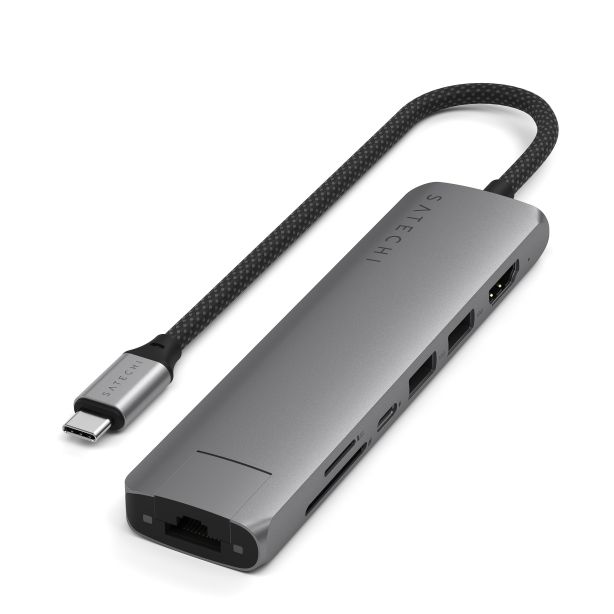 Satechi Adapter | 7-in-1 USB-C Slim Multiport Adapter | - Space Grey main product photo