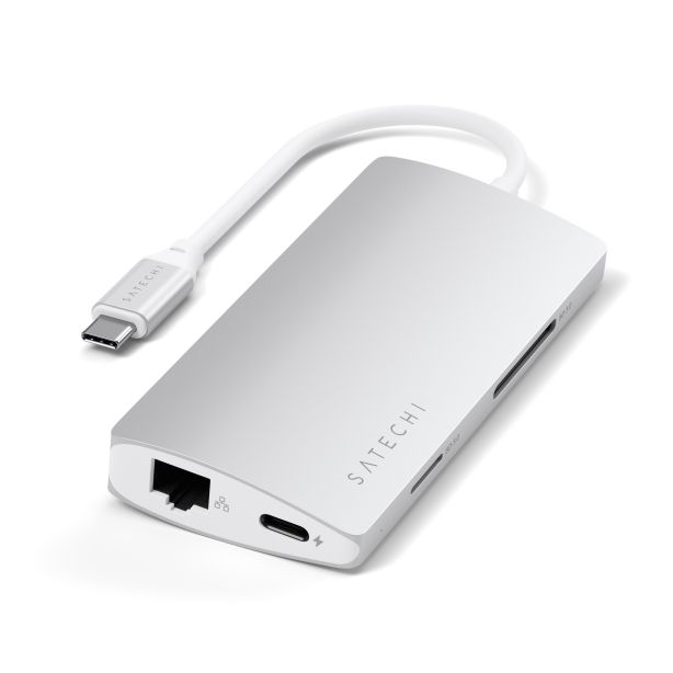 Satechi Adapter | Type-C Multi-Port Adapter 4K with Ethernet V2 | Silver main product photo