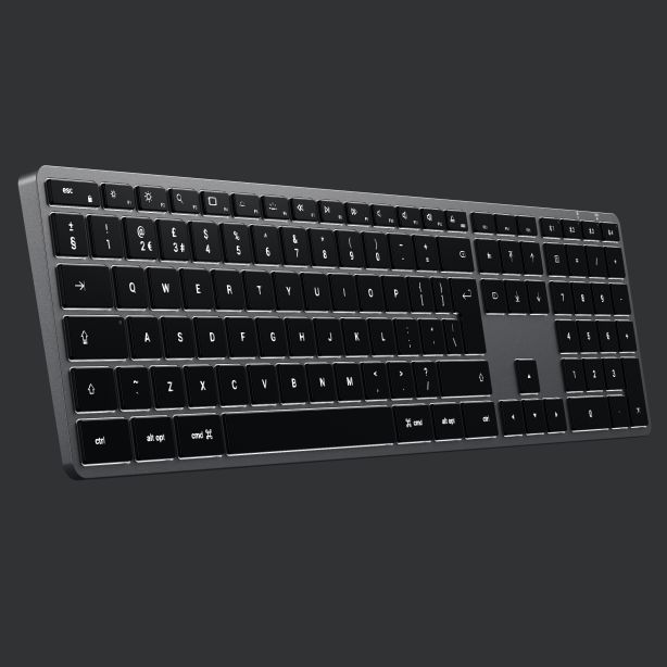 Satechi Keyboard | Wireless Bluetooth 5.0 | Rechargeable USB-C | Illuminated Keys - Space Grey
