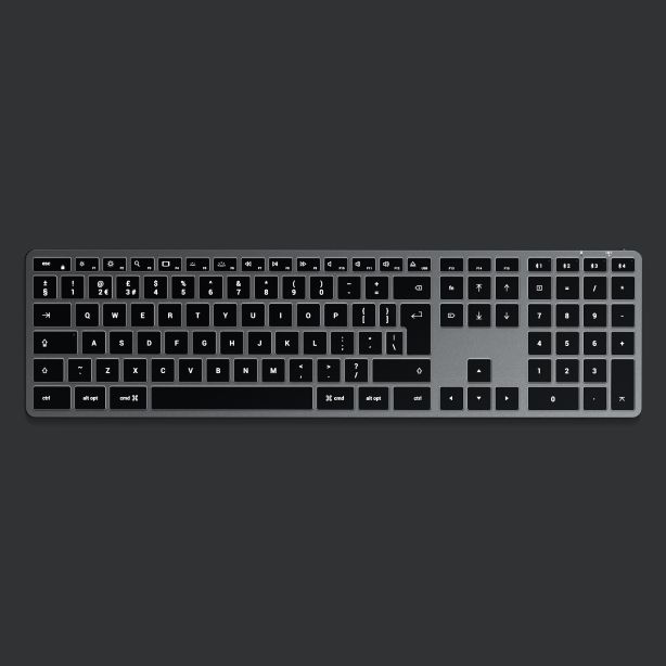 Satechi Keyboard | Wireless Bluetooth 5.0 | Rechargeable USB-C | Illuminated Keys - Space Grey