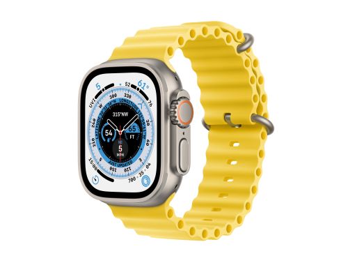 Apple Watch Ultra GPS + Cellular, 49mm Titanium Case with Yellow Ocean Band