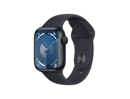 Apple Watch Series 9, 41mm Midnight Aluminium Case with Midnight Sport Band - S/M