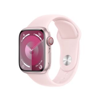 Apple Watch Series 9 GPS 45mm Pink Aluminium Case with Light Pink Sport Band - S/M