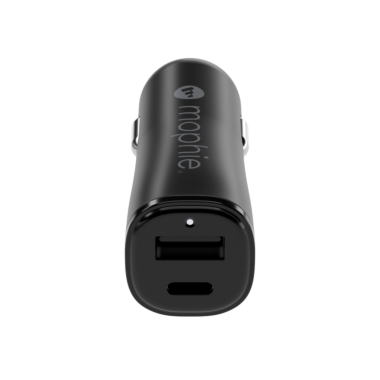 Mophie Essentials | Dual 12W USB-C and USB-A Car Charger