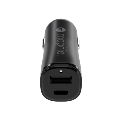 Mophie Essentials | Dual 12W USB-C and USB-A Car Charger
