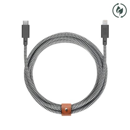Native Union Cable USB-C to Lightning | Belt Leather Strap | 3M - Zebra