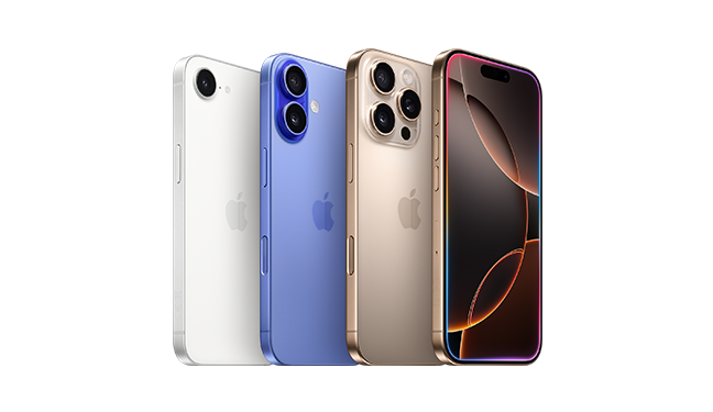 iPhone 16 Pro, iPhone 16 and iPhone 16e