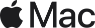 Apple Mac Logo in black with white filter
