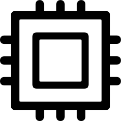 Apple icon of CPU to represent logic board