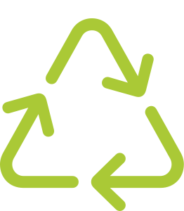 Apple icon of recycle symbol in green
